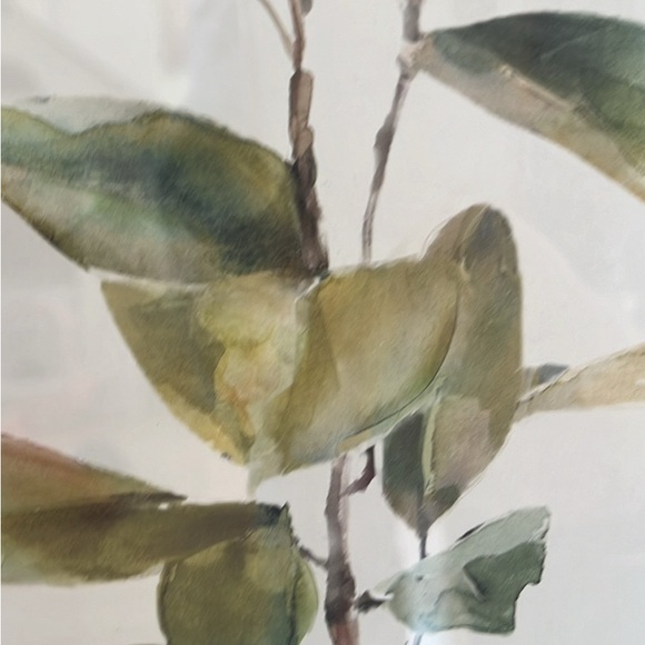 Framed Botanical Art Print with Blue and White Vase - Picture 4 of 6